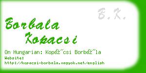 borbala kopacsi business card